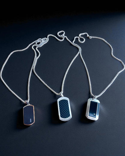 Collier pour homme Dog Tag « SteelVision » – acier inoxydable, 15 variantes, personnalisation par gravure