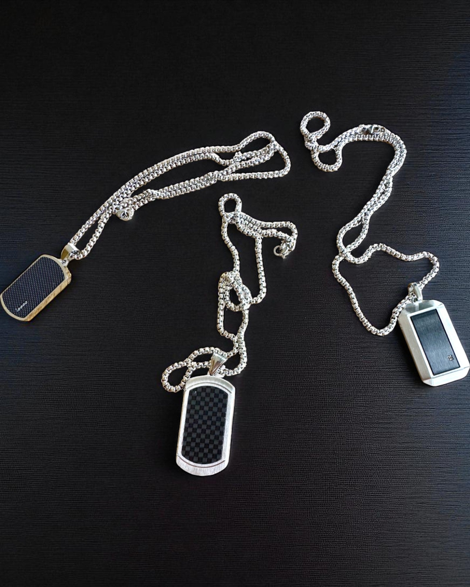 Collier pour homme Dog Tag « SteelVision » – acier inoxydable, 15 variantes, personnalisation par gravure