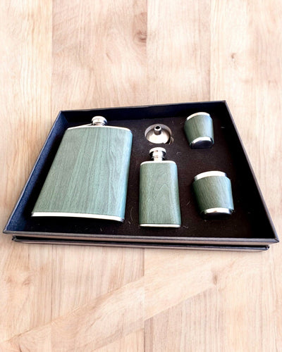 Set of flasks with glasses "Forest Spirit", personalized gift with engraving