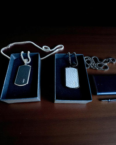 Herenketting Dog Tag „SteelVision” – roestvrij staal, 15 varianten, personalisatie met gravure