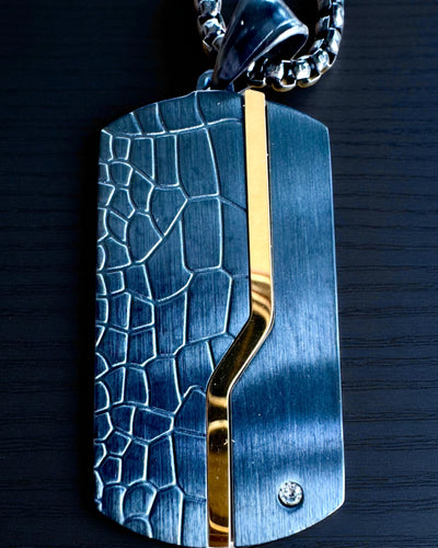 Herenketting Dog Tag „SteelVision” – roestvrij staal, 15 varianten, personalisatie met gravure