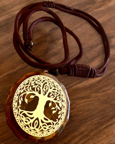 Amulet "Drzewo Życia" met tijgeroog, ketting als cadeau met gepersonaliseerde gravure