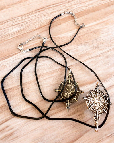 Amulette Guerrier du Nord - Boussole Viking, possibilité de personnalisation avec gravure pour cadeau, 2 variantes au choix