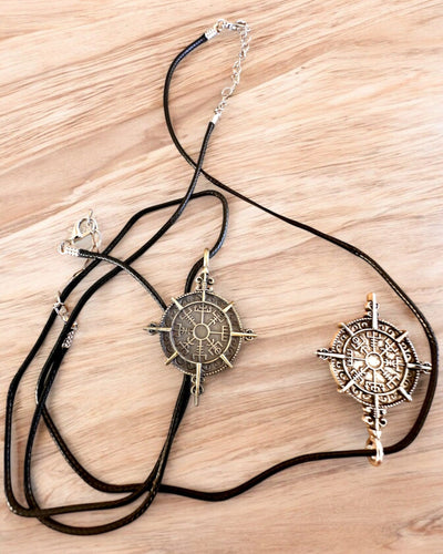 Amulette Guerrier du Nord - Boussole Viking, possibilité de personnalisation avec gravure pour cadeau, 2 variantes au choix