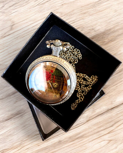Montre de poche "Vintage Charm" personnalisation avec gravure pour cadeau