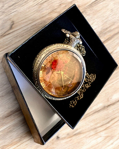 Montre de poche "Vintage Charm" personnalisation avec gravure pour cadeau