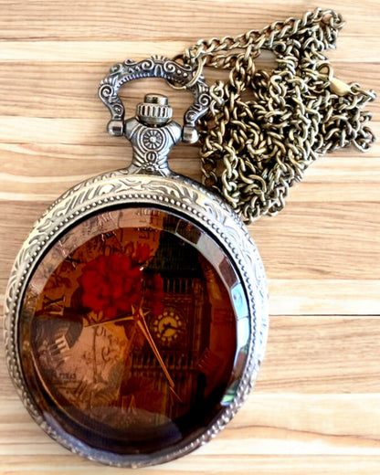 Montre de poche "Vintage Charm" personnalisation avec gravure pour cadeau