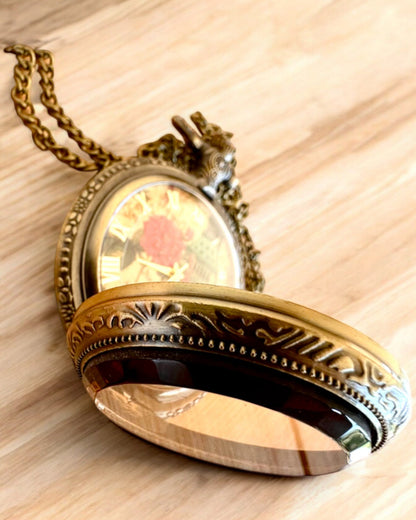 Montre de poche "Vintage Charm" personnalisation avec gravure pour cadeau