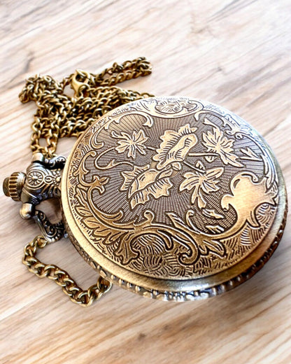 Montre de poche "Vintage Charm" personnalisation avec gravure pour cadeau