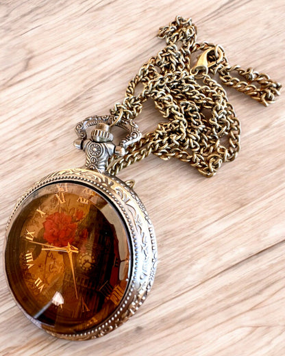 Montre de poche "Vintage Charm" personnalisation avec gravure pour cadeau