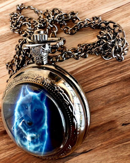 Taschenuhr Lunar Wolf – Mondwolf-Uhr, mit der Möglichkeit zur Personalisierung durch Gravur als Geschenk