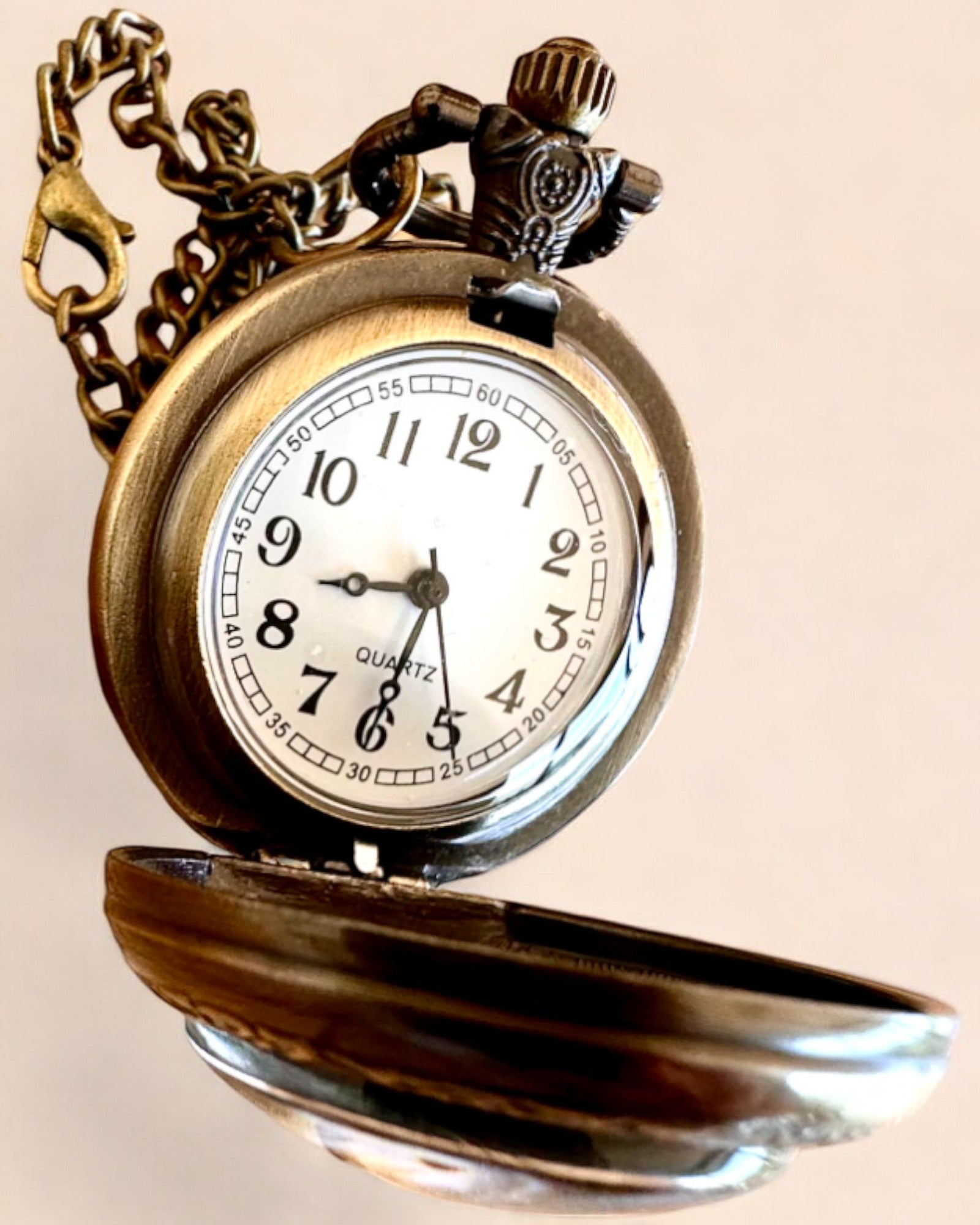 Zakhorloge Unicorn Elegance met ketting, eenhoornmotief, gratis graveren op bestelling