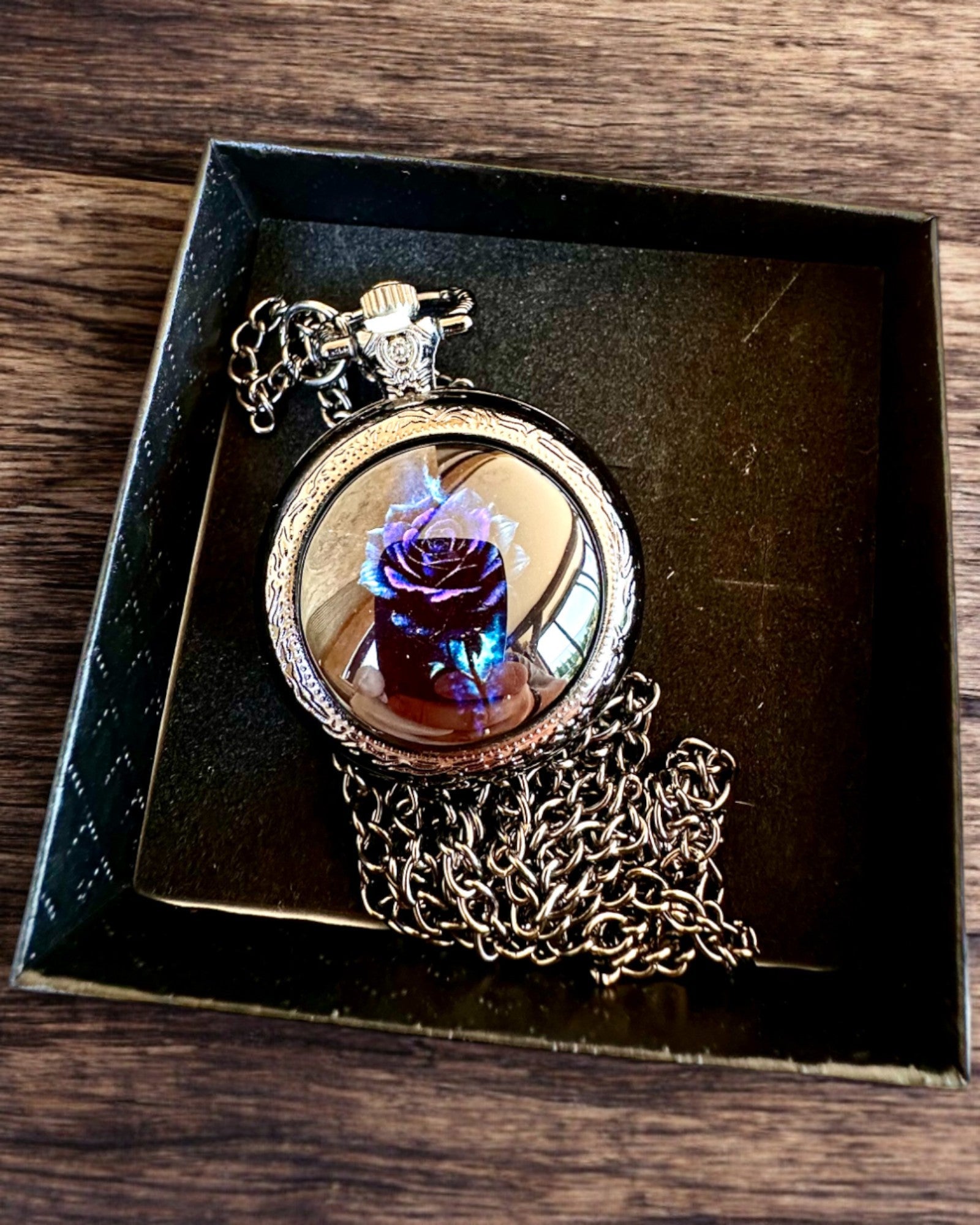Pocket watch "Róża Mroku" - stainless steel, with engraving option for a gift