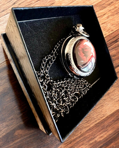 Montre de Poche Rose de Nuit, possibilité de personnalisation avec gravure pour cadeau