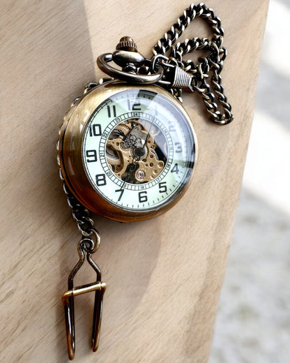 Montre de Poche Classique "Oldtimer" - élégance rétro stylée, possibilité de personnalisation avec gravure pour cadeau