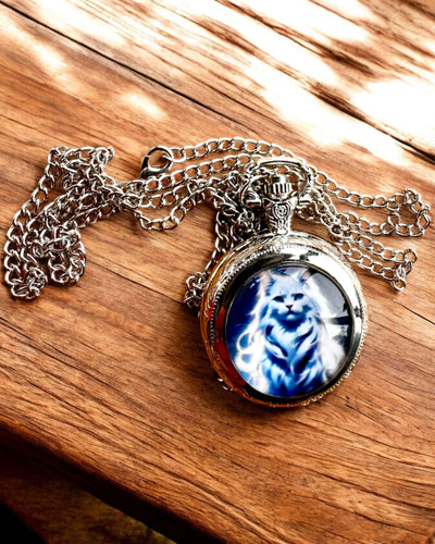 Montre de Poche "Chatte Stellaire" avec Gravure Personnalisable, 2 variantes de couleur au choix