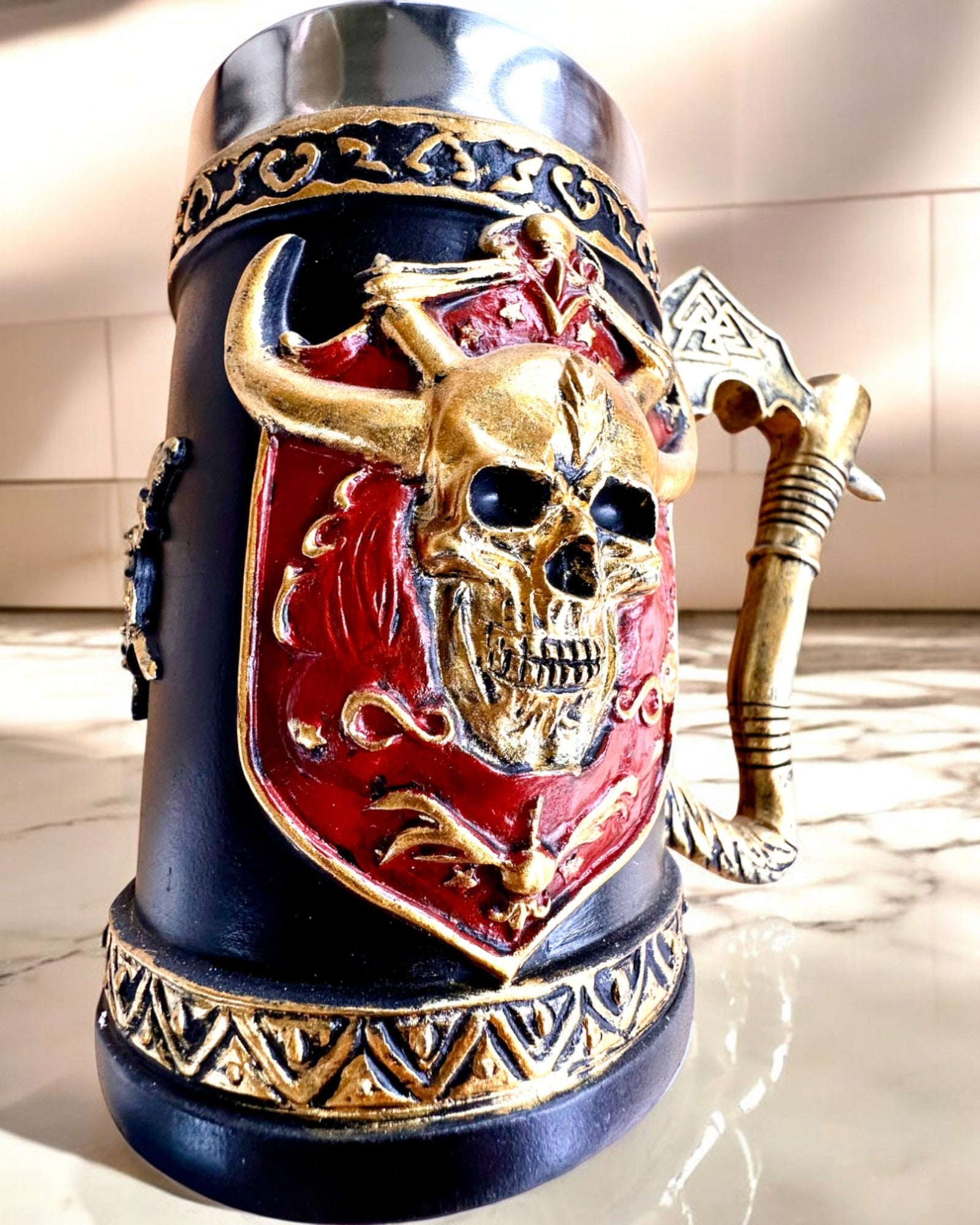 Karnawałowy Kufel Wojownika - 600 ml, 16 cm hoog, mogelijkheid tot personalisatie met gravure als cadeau