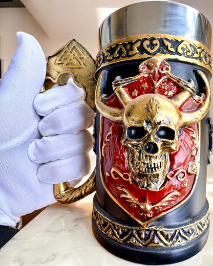 Karnawałowy Kufel Wojownika - 600 ml, 16 cm hoog, mogelijkheid tot personalisatie met gravure als cadeau