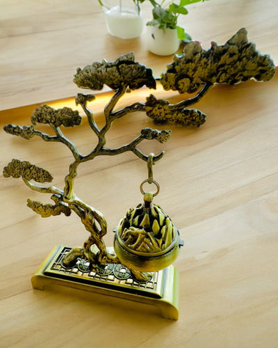 Eleganter Metallhalter für Bonsai-Räucherstäbchen - Möglichkeit zur Personalisierung mit Gravur als Geschenk