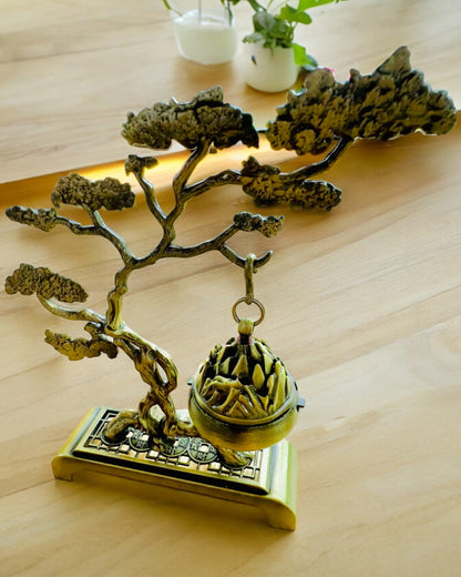 Elegante Metalen Bonsai Wierookhouder - mogelijkheid tot personalisatie met gravure als cadeau