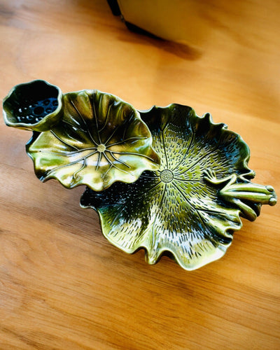 Elegant Metal Lotus Leaf Incense Holder - 4 variants to choose from, personalization with engraving available for a gift