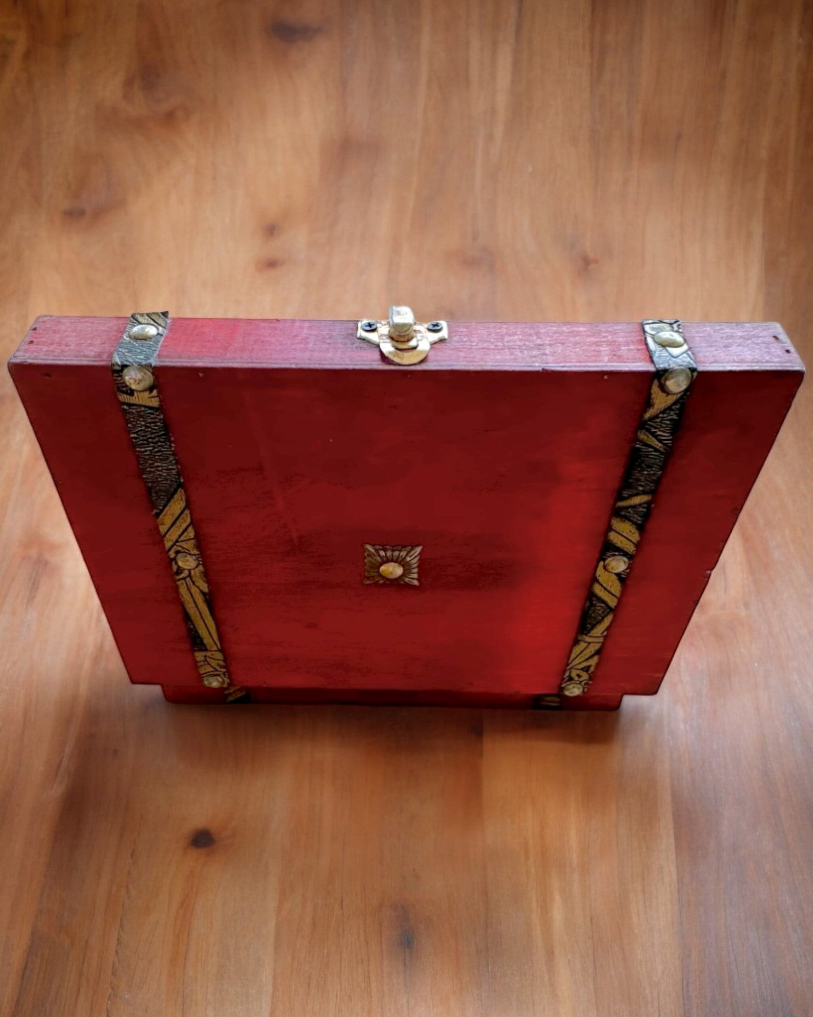 Antieke Houten Sieradendoos met Graveermogelijkheid, 23 cm x 16 cm x 7,5 cm