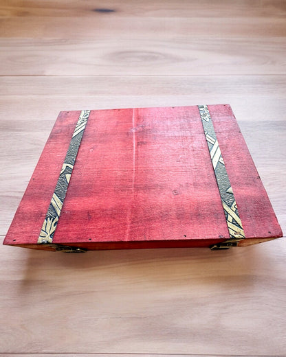 Antieke Houten Sieradendoos met Graveermogelijkheid, 23 cm x 16 cm x 7,5 cm
