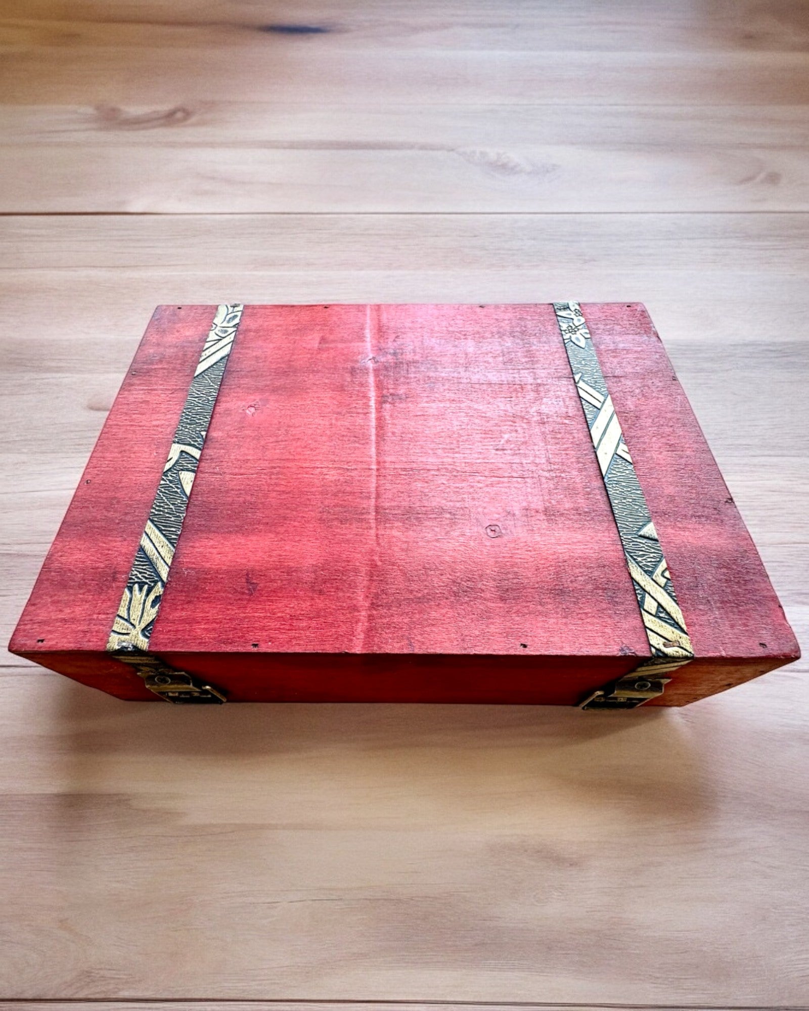 Antieke Houten Sieradendoos met Graveermogelijkheid, 23 cm x 16 cm x 7,5 cm