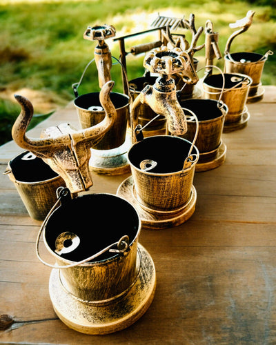 Stylish Metal Ashtray "Rustic Charm" 19-23 cm in height, 8 variants to choose from, engraving upon request