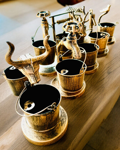 Stylish Metal Ashtray "Rustic Charm" 19-23 cm in height, 8 variants to choose from, engraving upon request