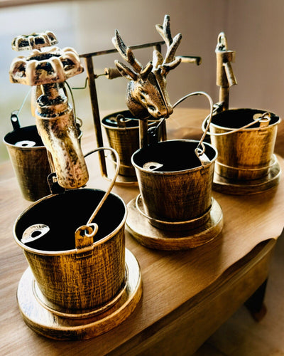 Stylish Metal Ashtray "Rustic Charm" 19-23 cm in height, 8 variants to choose from, engraving upon request