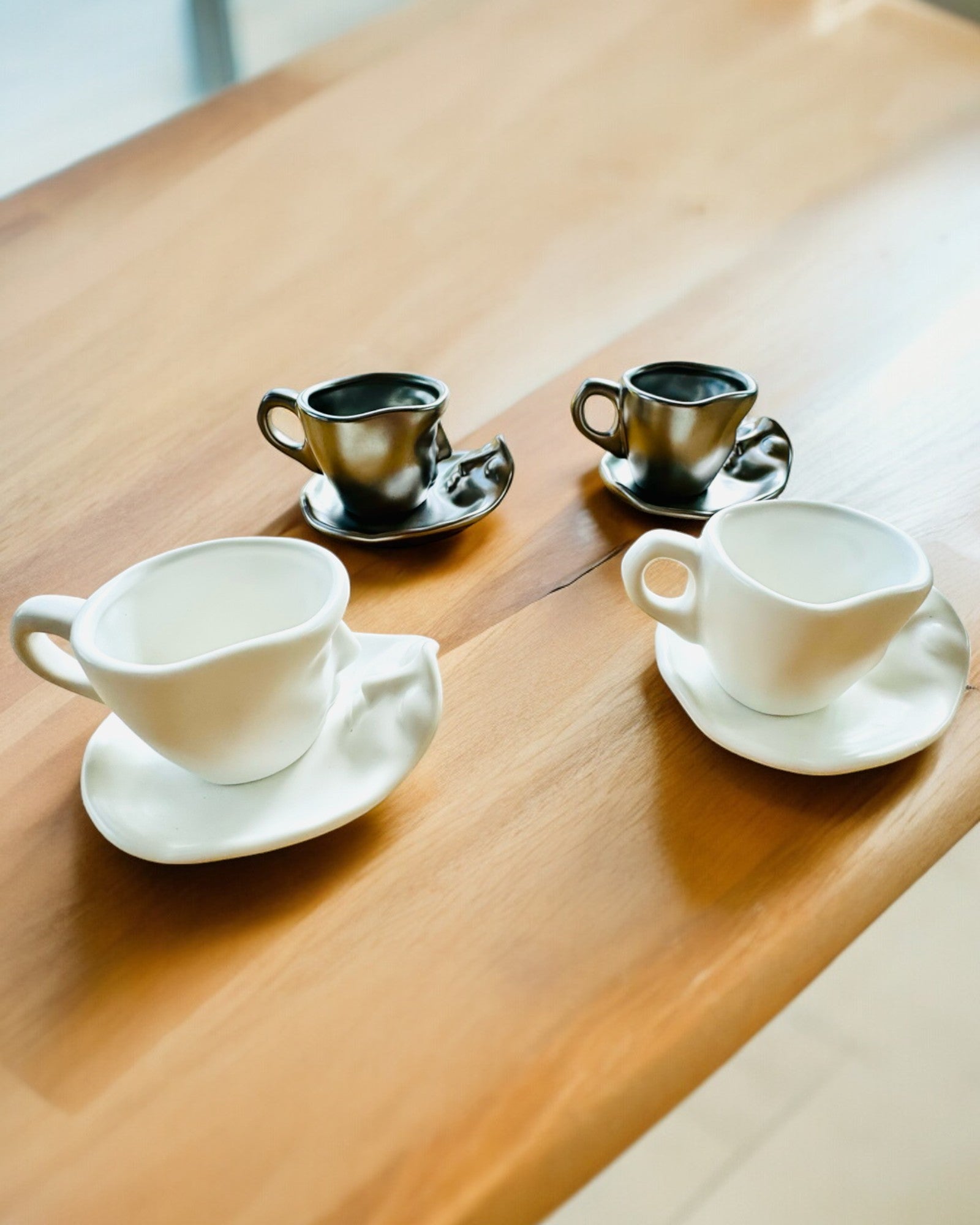 Tasses en céramique élégantes "Maska" – Ensemble de 2 pièces - possibilité de personnalisation par gravure pour cadeau