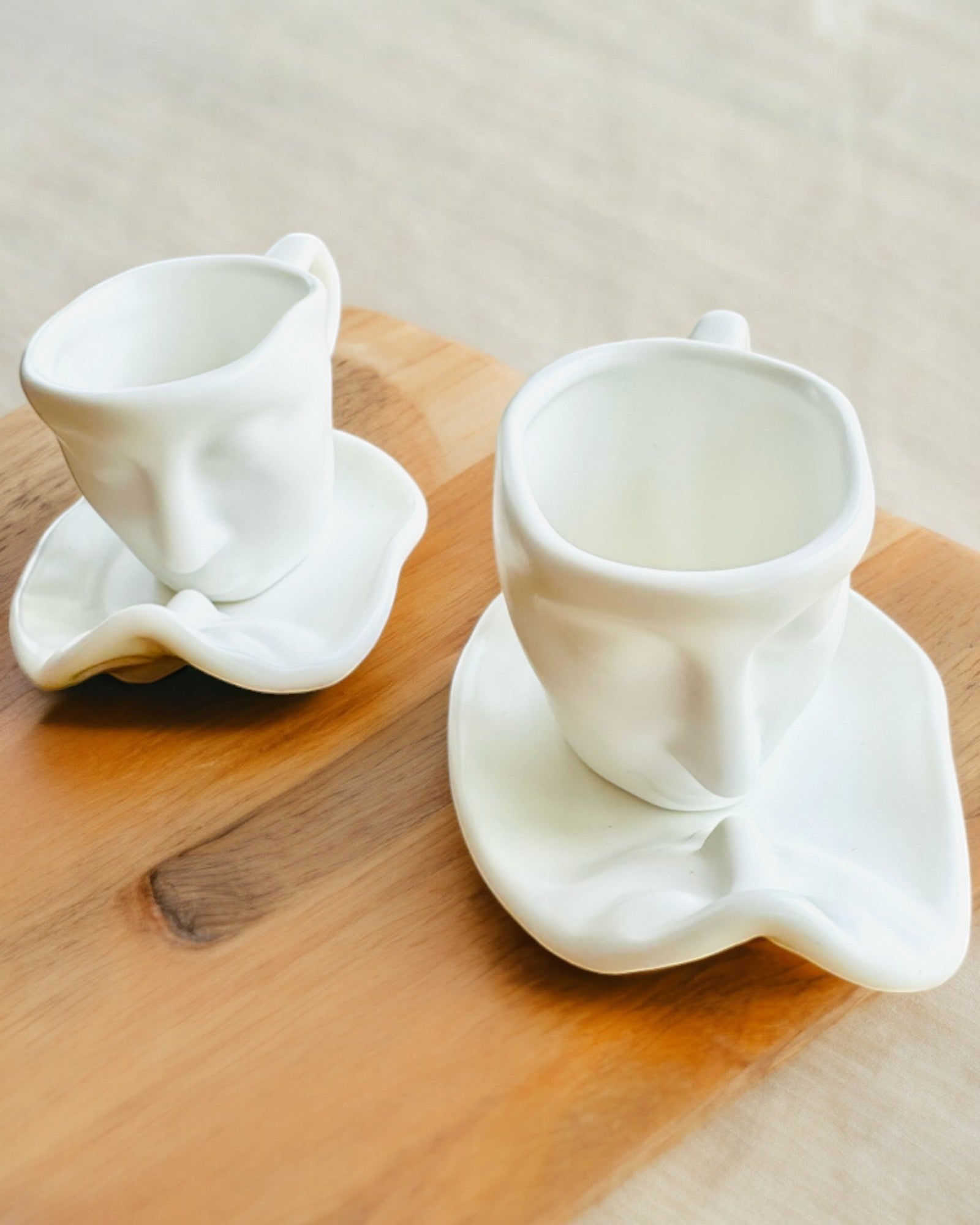 Tasses en céramique élégantes "Maska" – Ensemble de 2 pièces - possibilité de personnalisation par gravure pour cadeau