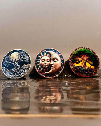 Pendentif "Cercles Magiques de la Nature" - possibilité de personnalisation avec gravure. 3 variantes au choix