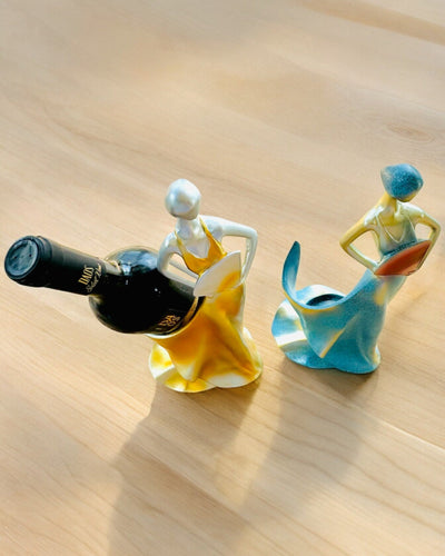 Elegante Flessenhouder - Dame Standbeeld - personalisatie met gravure, 2 varianten om uit te kiezen