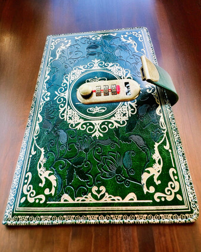 Carnet en Cuir Exclusif "Sekretnik" A5 avec Serrure à Code - personnalisation par gravure