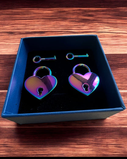Mini Cadenas Cœur DeLuxe - Ensemble de 2 cadenas avec clés, 6 variantes au choix, possibilité de personnalisation par gravure pour cadeau