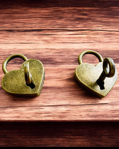 Mini Cadenas Cœur DeLuxe - Ensemble de 2 cadenas avec clés, 6 variantes au choix, possibilité de personnalisation par gravure pour cadeau