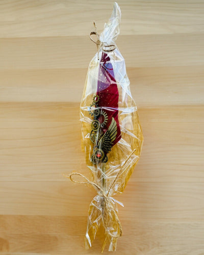 Geschenkset - Gänsefeder Bordeaux-Violett "Steampunk Eleganz" mit Gravurmöglichkeit, als Geschenk