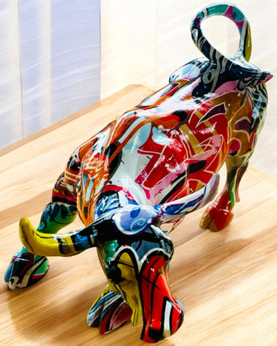 Sculpture Taureau Décoratif "BullArt" – Art Unique avec Option de Gravure - 4 variantes de couleur, pour un cadeau personnalisé