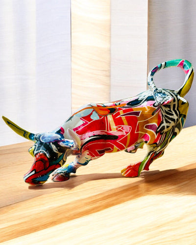 Sculpture Taureau Décoratif "BullArt" – Art Unique avec Option de Gravure - 4 variantes de couleur, pour un cadeau personnalisé