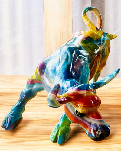 Sculpture Taureau Décoratif "BullArt" – Art Unique avec Option de Gravure - 4 variantes de couleur, pour un cadeau personnalisé