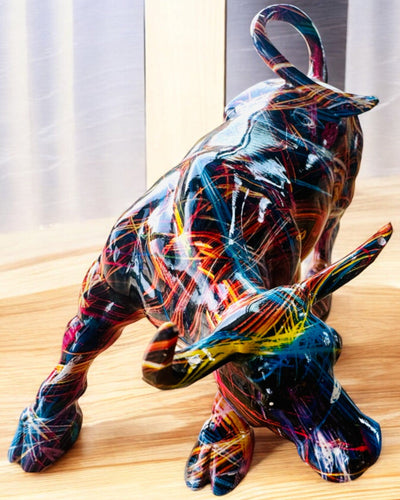 Sculpture Taureau Décoratif "BullArt" – Art Unique avec Option de Gravure - 4 variantes de couleur, pour un cadeau personnalisé