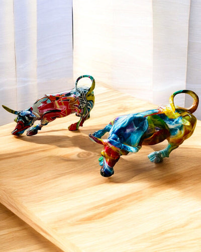 Sculpture Taureau Décoratif "BullArt" – Art Unique avec Option de Gravure - 4 variantes de couleur, pour un cadeau personnalisé