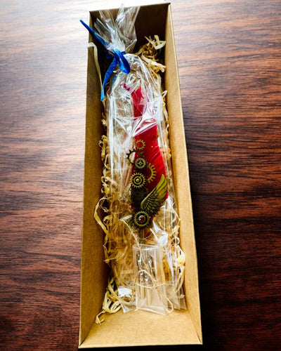 "Steampunk Elegance" Calligraphy Pen with Turkey Feather - Handcrafted, 5 Variants to Choose From, Custom Engraving for Gift