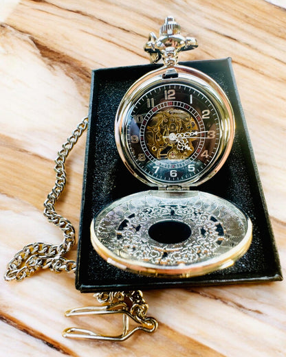Montre de poche "Eterna Elegance", cadeau personnalisé, gravure. Couleur argentée
