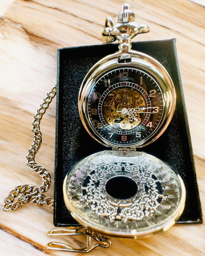 Montre de poche "Eterna Elegance", cadeau personnalisé, gravure. Couleur argentée