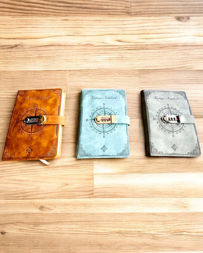 Carnet Secret A5 Vintage avec verrouillage par code - Choisissez Votre Style, personnalisation par gravure pour cadeau