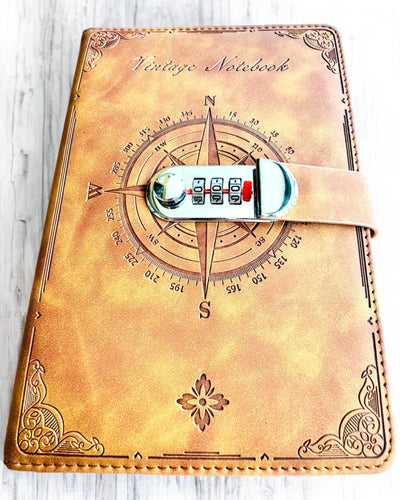 Carnet Secret A5 Vintage avec verrouillage par code - Choisissez Votre Style, personnalisation par gravure pour cadeau