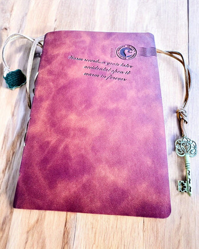 Vintage Notitieboek "Sleutel van het Verleden" - Mogelijkheid tot graveren als cadeau, notitieblok